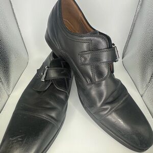 Steve Madden Black Leather Oxfords with Strap
